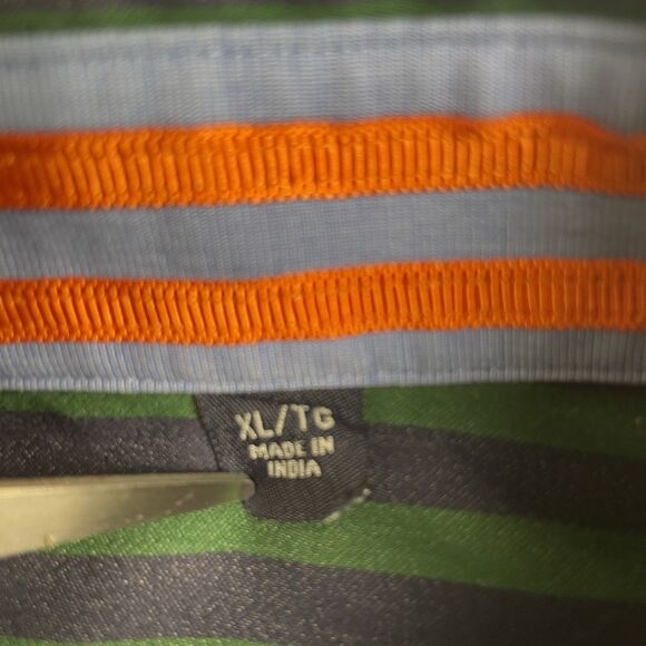 Robert Graham Long Sleeve Striped Button Down collared Shirt Green-XL - Picture 10 of 16